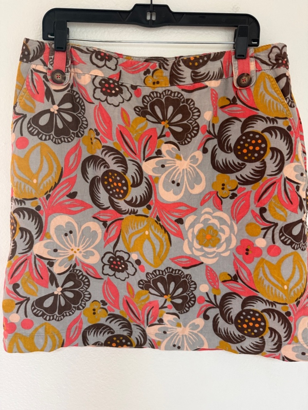 Boden Floral Mini Skirt in Pink, Mustard & Brown